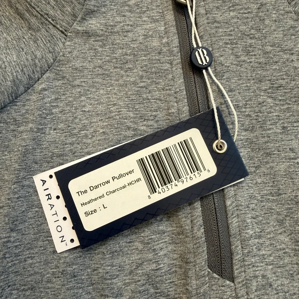 Holderness & Bourne Airation 1/4 Zip Pullover Mens Large Gray Golf The Darrow